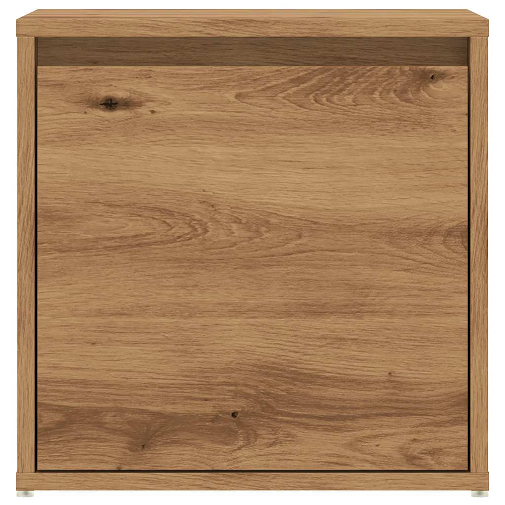 Tabouret à tiroir en bois d'ingénierie de chêne fabriqué à la main 40,5x40x40 cm - COMFORTXL - 4