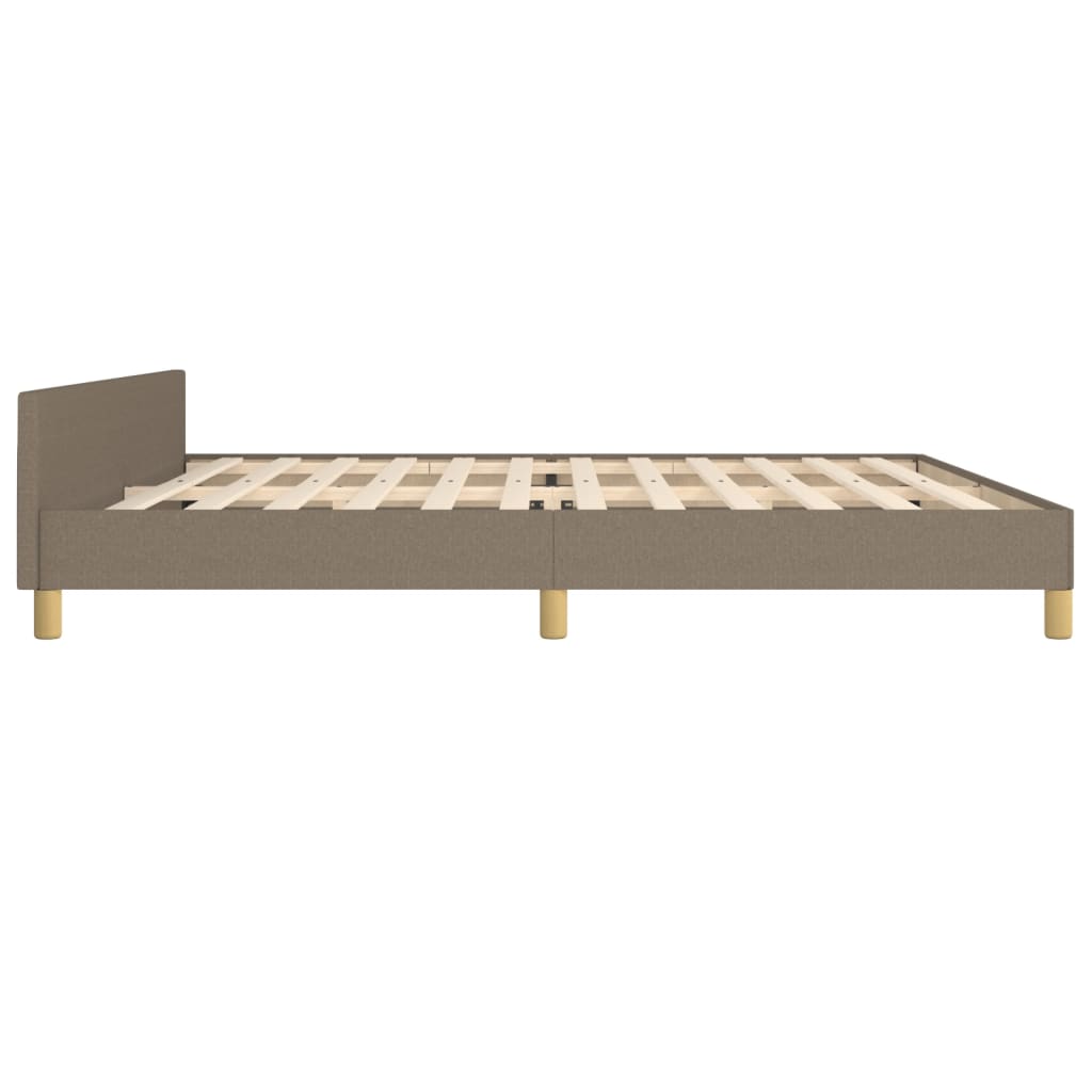 Cadre de lit sans matelas ni tête de lit taupe 200 x 200 cm tissu - 7