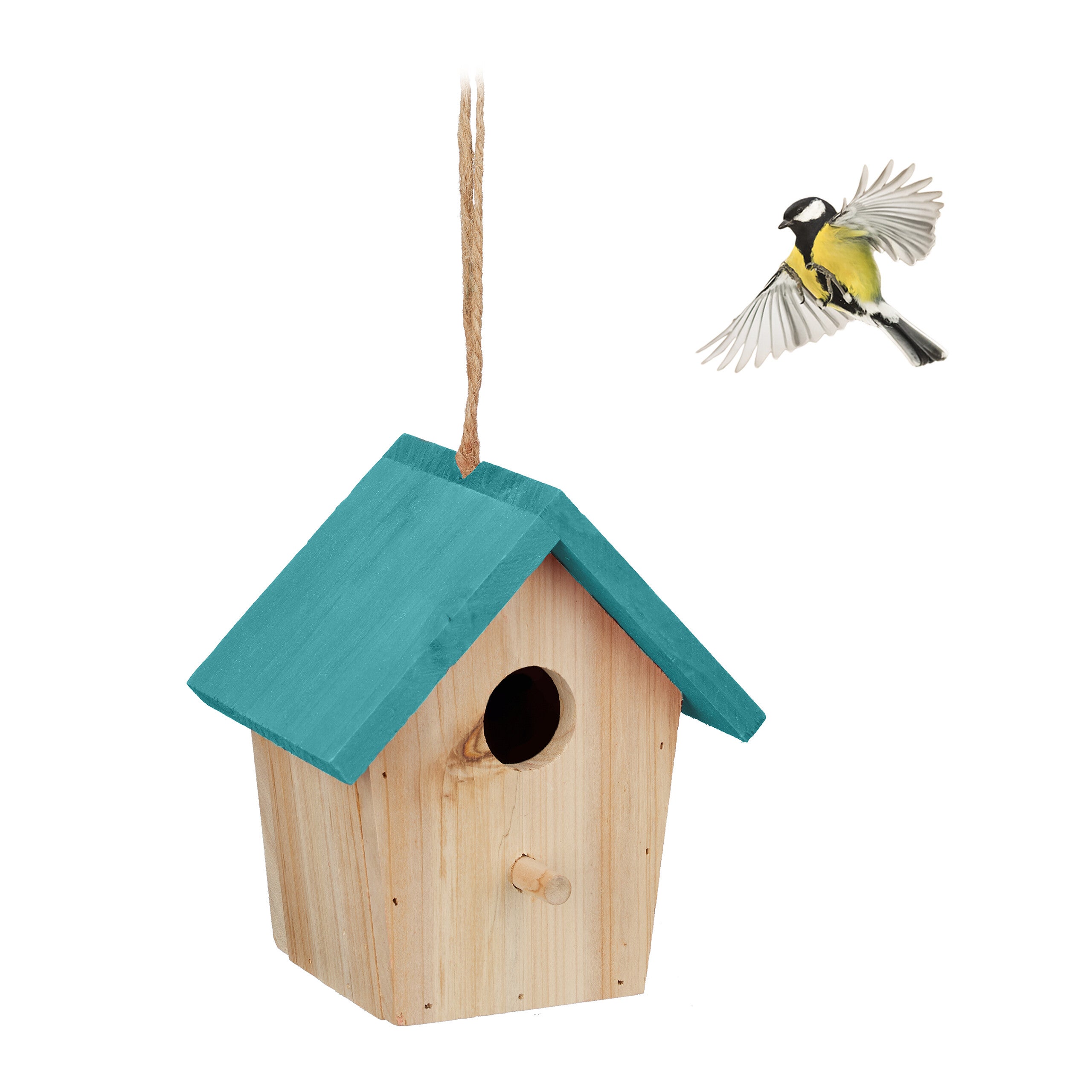 Cabane à Oiseaux Avec Pied Relaxdays - Mangeoire En Bois 100x37x43 Cm, Toit Vert, Pour Jardin Ou Terrasse