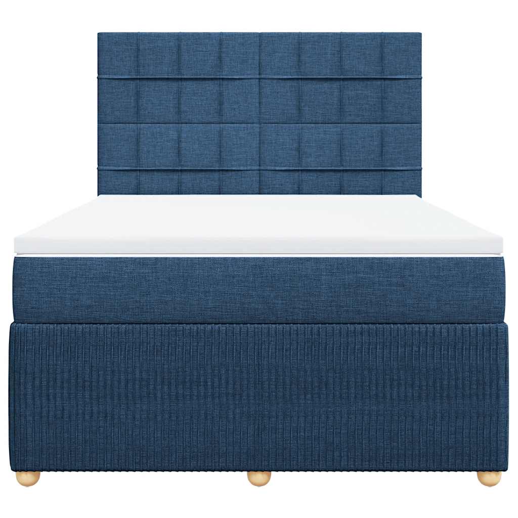 Sommier à lattes de lit avec matelas Bleu 160x200 cm Tissu - 5