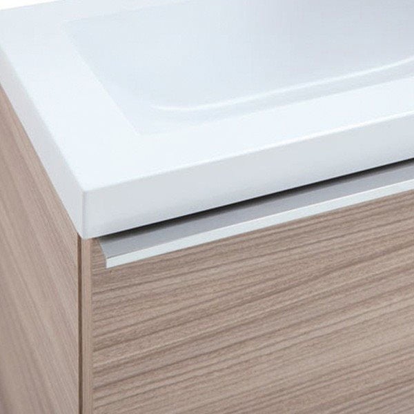 Mobile Bagno Sospeso 40 Cm Rovere Salvaspazio Con Lavabo E Specchio Compact - 2