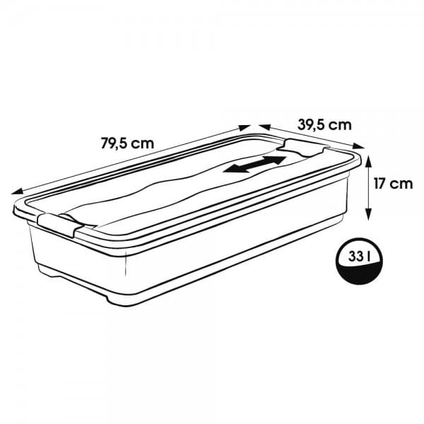 Boîte plate de rangement sous lit 33 litres - 3