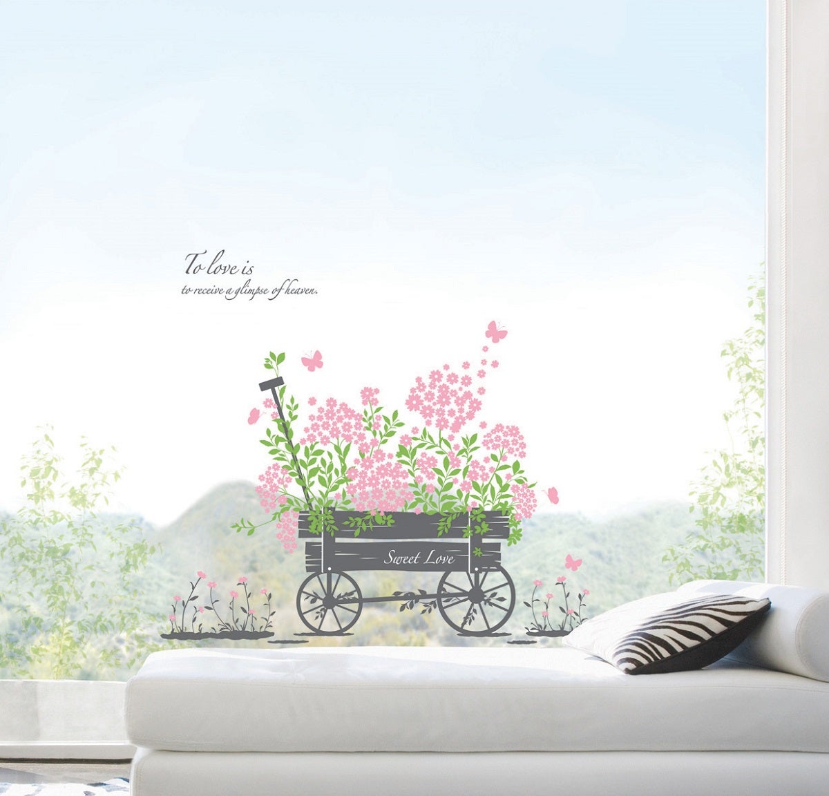 Autocollants Muraux Pivoines Roses Et Blanches - Déco Amovible Pour Chambre, Salon Ou Bureau