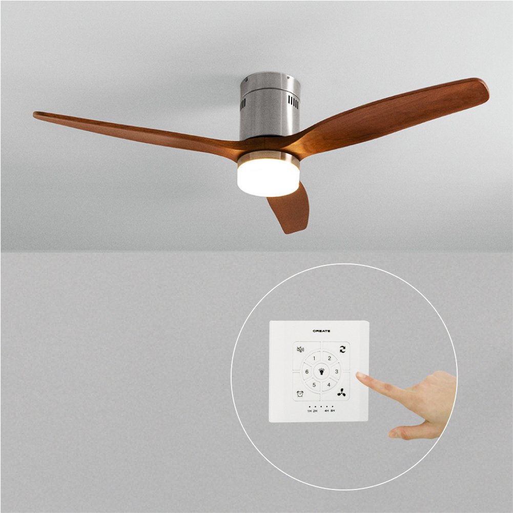 WIND CALM NATURAL WOOD - Wentylator sufitowy 40W cichy 100% drewno
