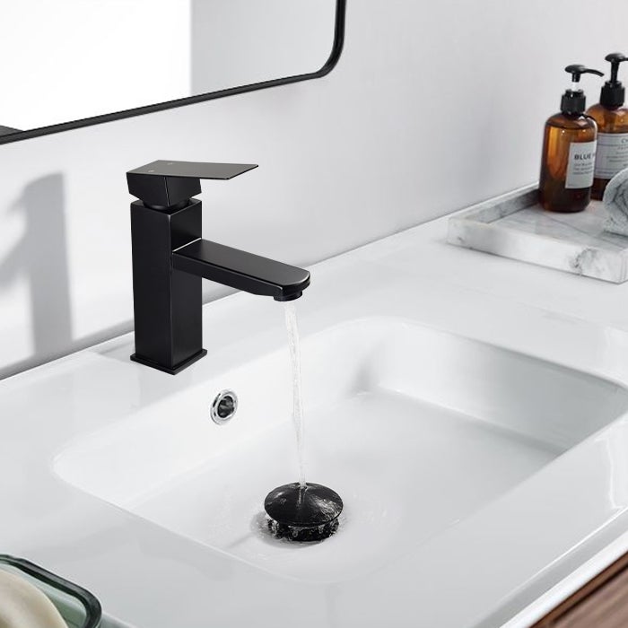 Bonde de Lavabo Bonde Pop-up avec Trop-plein Automatique Universelle Vidage pour Vasque et Lavabo Équipé Panier-filtre, Noir - 8