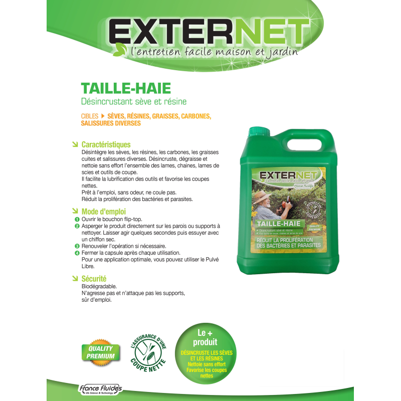 Désincrustant nettoyant sève et résine Taille-haie 5L – EXTERNET – 0177AK - 4