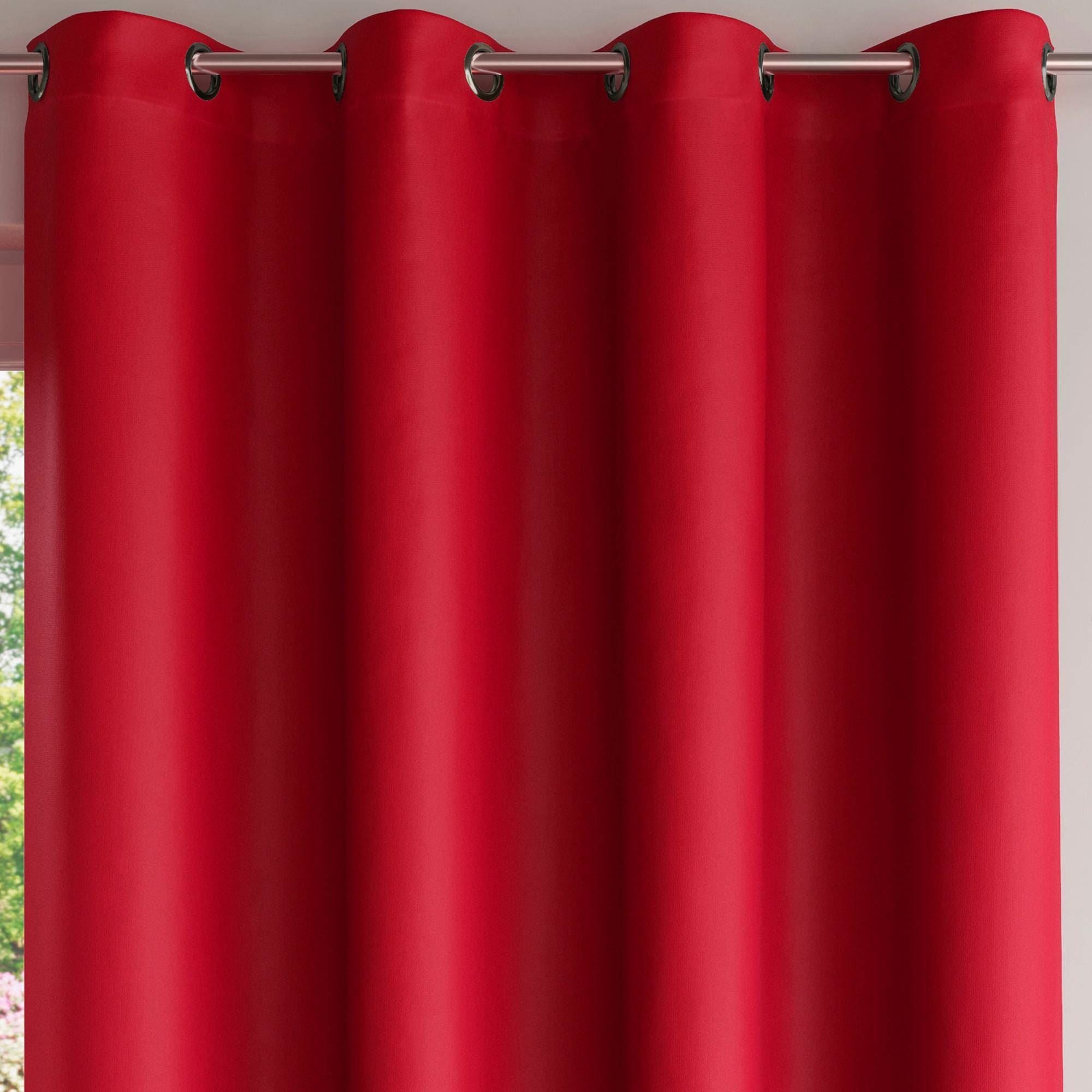 Rideau occultant NEW NOLAN 140x240 rouge en polyester | Leroy Merlin