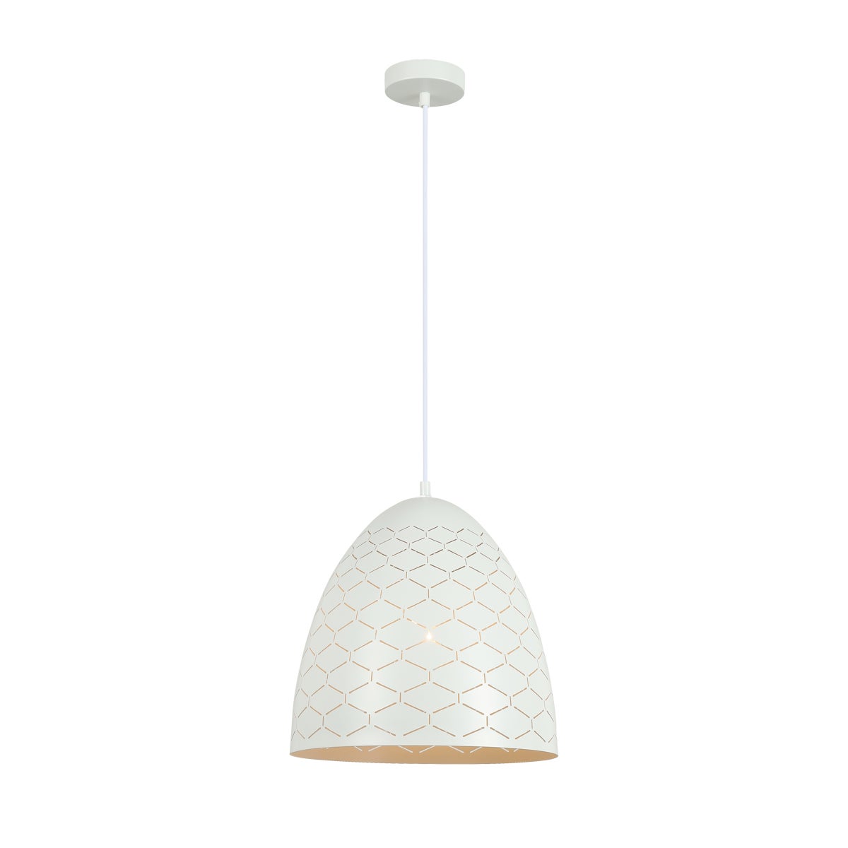 Lampa wisząca przezroczysty wzór na kloszu Leilani biała 1xE27x40W metal wym:115x30x30cm IP20 Italux