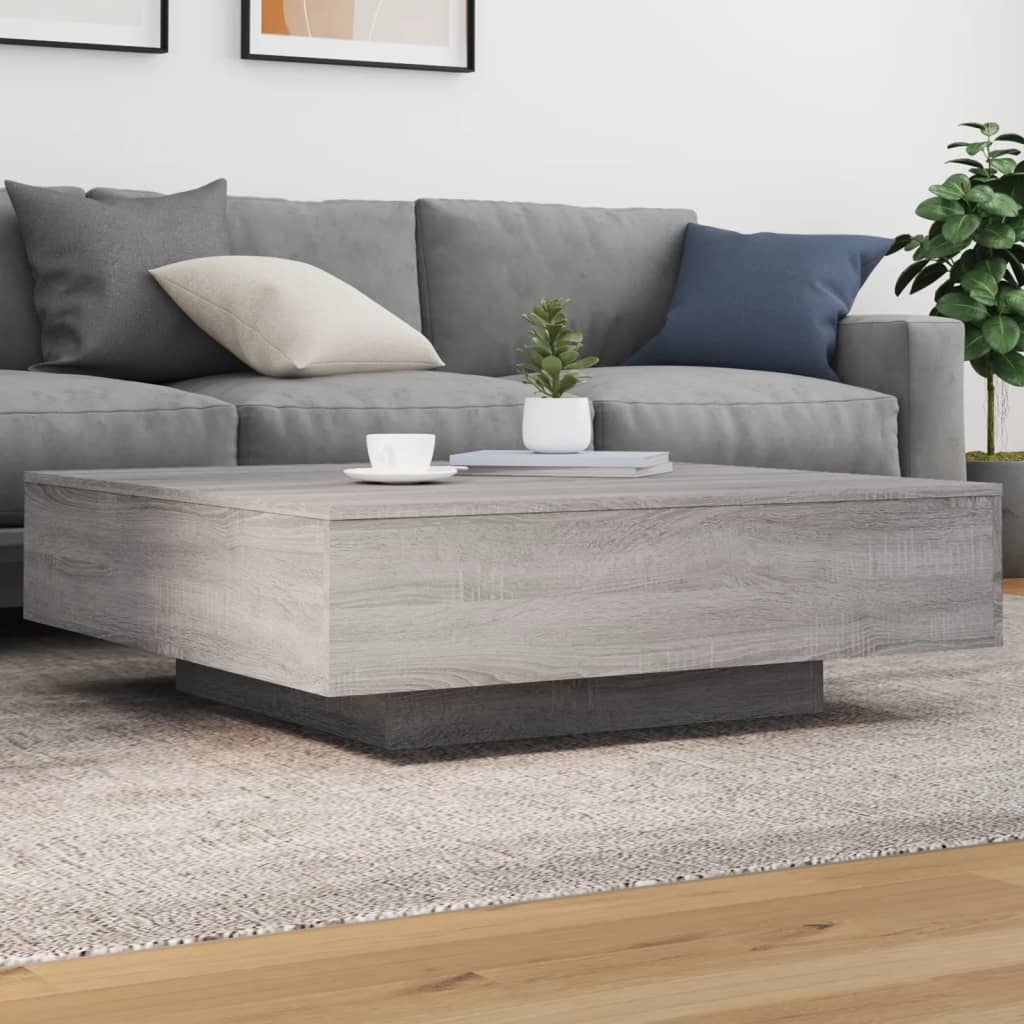 Vidaxl Mesa De Centro Madera De Ingeniería Sonoma 100X100x31 Cm Gris , Leroy Merlin