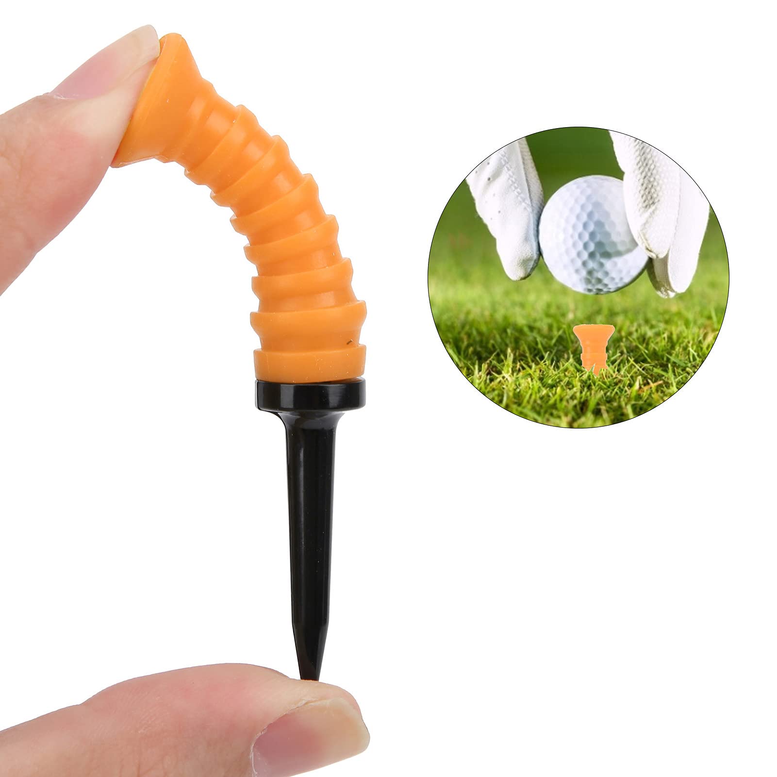 Tees de golf en plastique, tees de golf flexibles, tees de golf en caoutchouc souple, réduisent la friction et le tee d'entraînement à rotation latéra - 4
