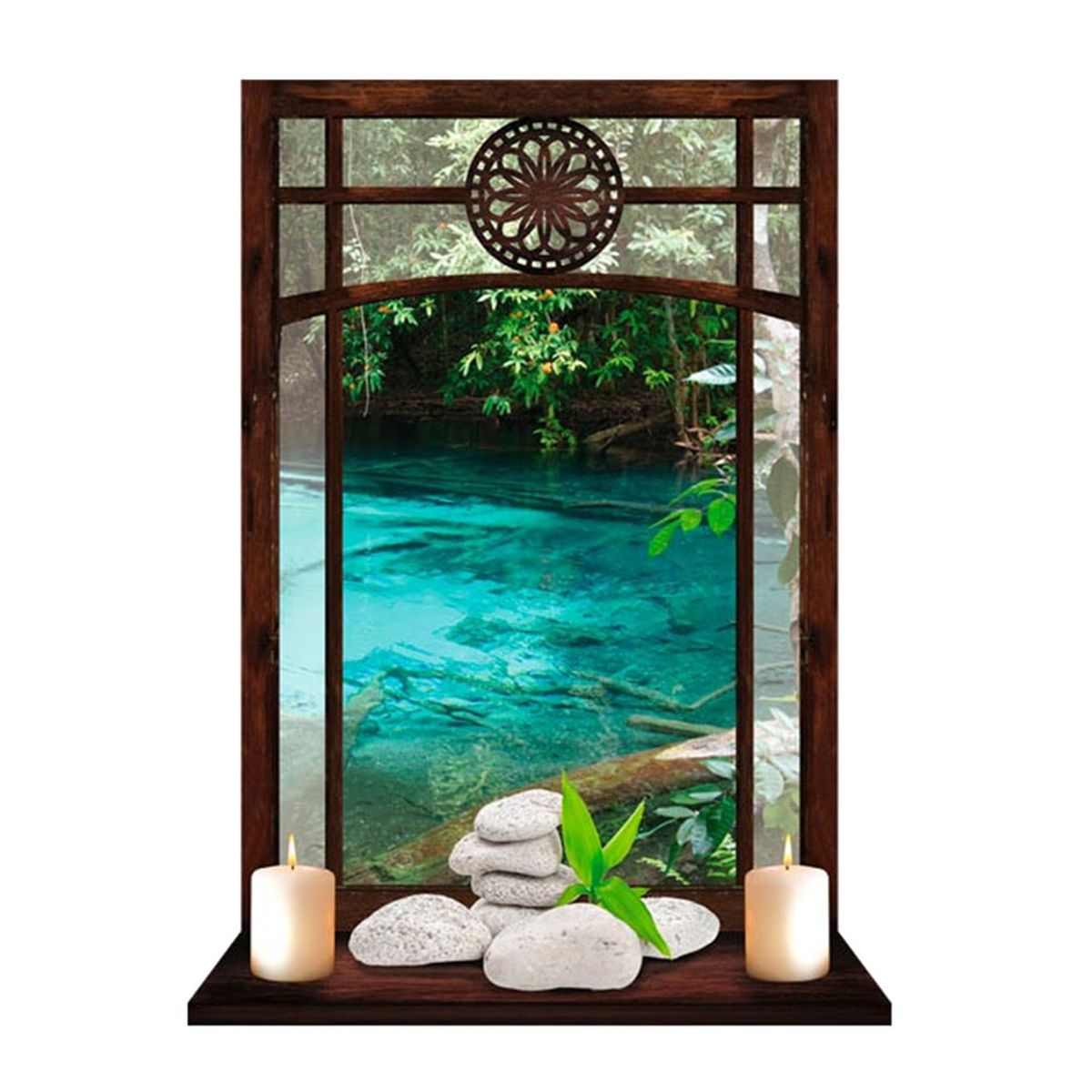 Sticker Mural Zen Fenêtre Trompe l il Leroy Merlin
