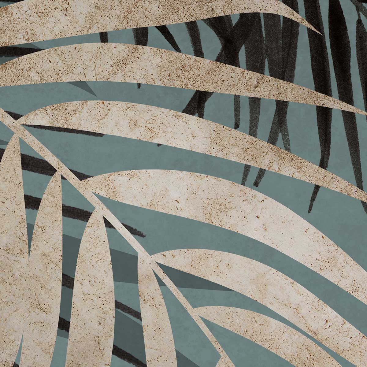 Tableau Affiche illustration feuilles d'areca - 80x30cm - 4