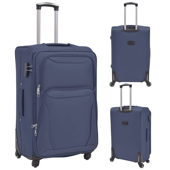 Set di Valigie Morbide Blu Marino Pezzi Resistenti e Leggeri