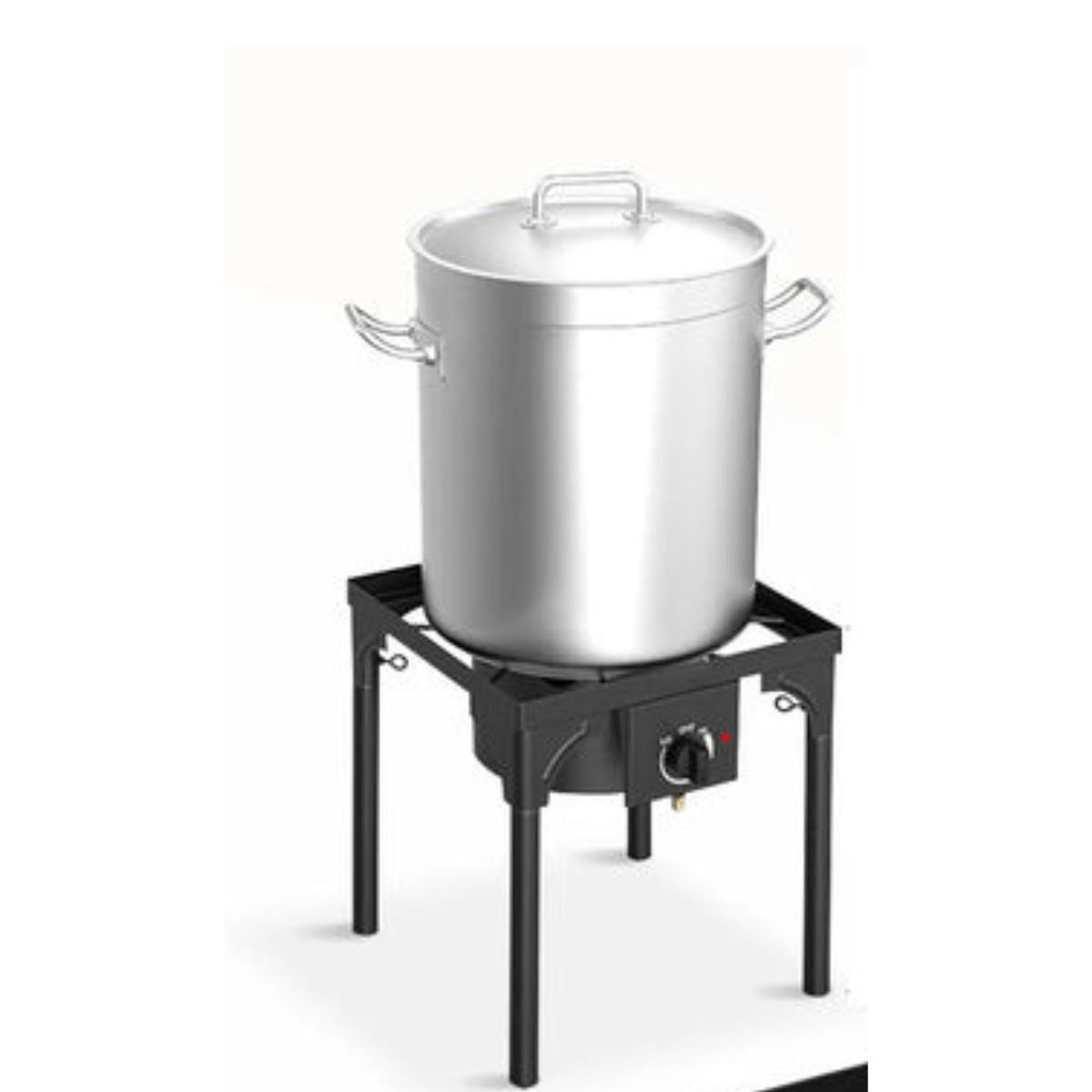 Réchaud à Gaz 1 feu 4500W 4 pieds modulables 3 Hauteurs Bruleur en fonte - Cuisine Extérieure 40 x 40 x H78cm Allumage Piezo - 7