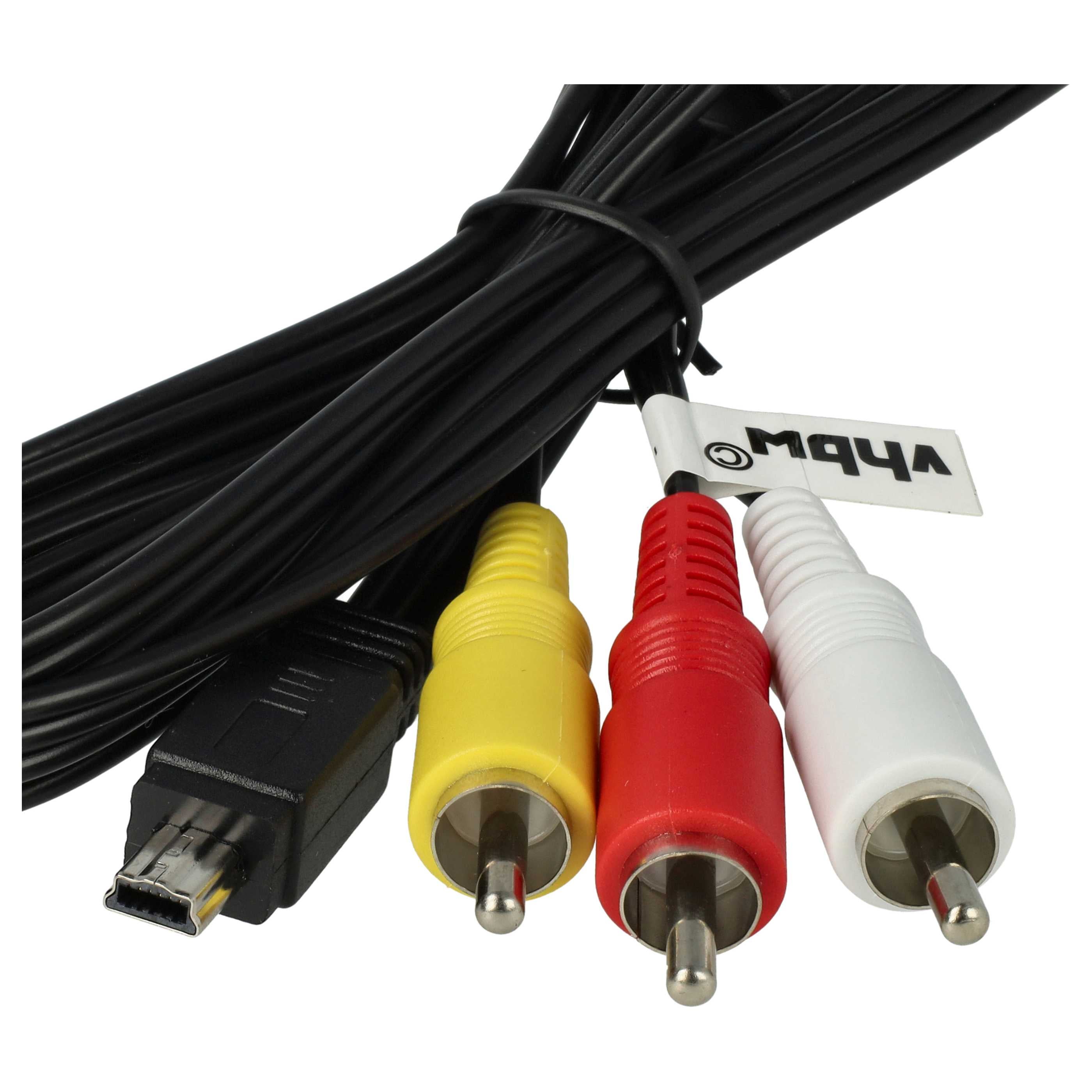 vhbw Adaptateur audio video AV câble en composite compatible avec Canon Ixus 110is, 115, 115hs, 117, 120, 120is, 125, 125hs, 130 appareil photo - 4