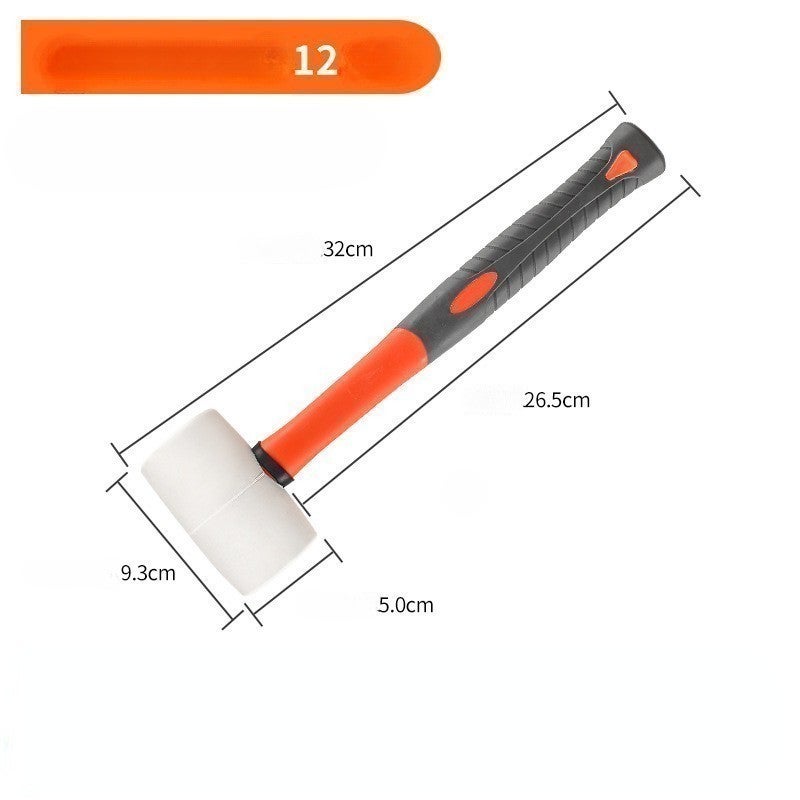 Marteau en caoutchouc avec poignée en plastique, Marteau pour travaux de finition, marteau pour pose de carrelage et parquet, 12 oz - 6