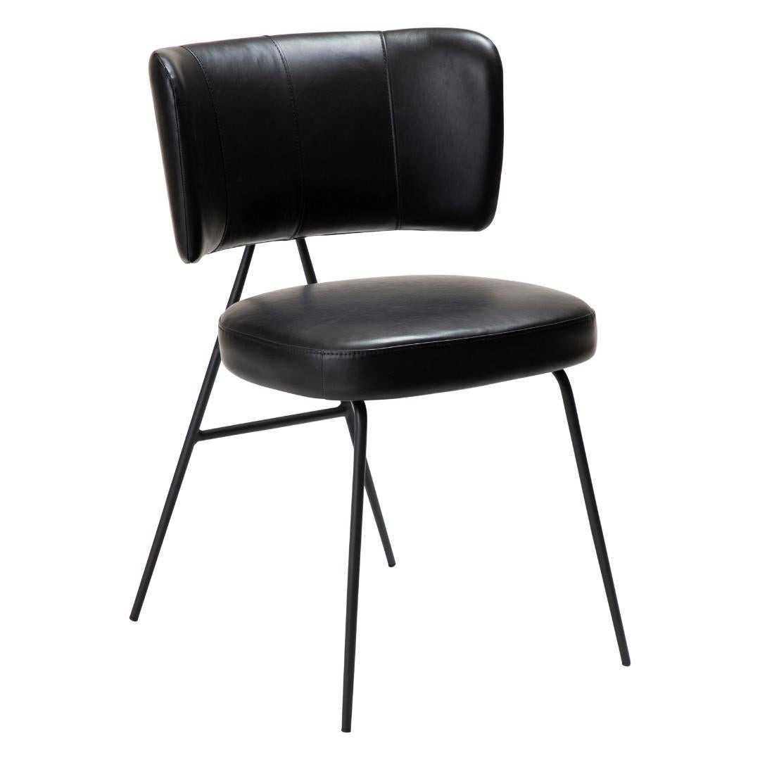 Roost Dan-Form krzesło stołowe PU skóra sztuczna czarny.