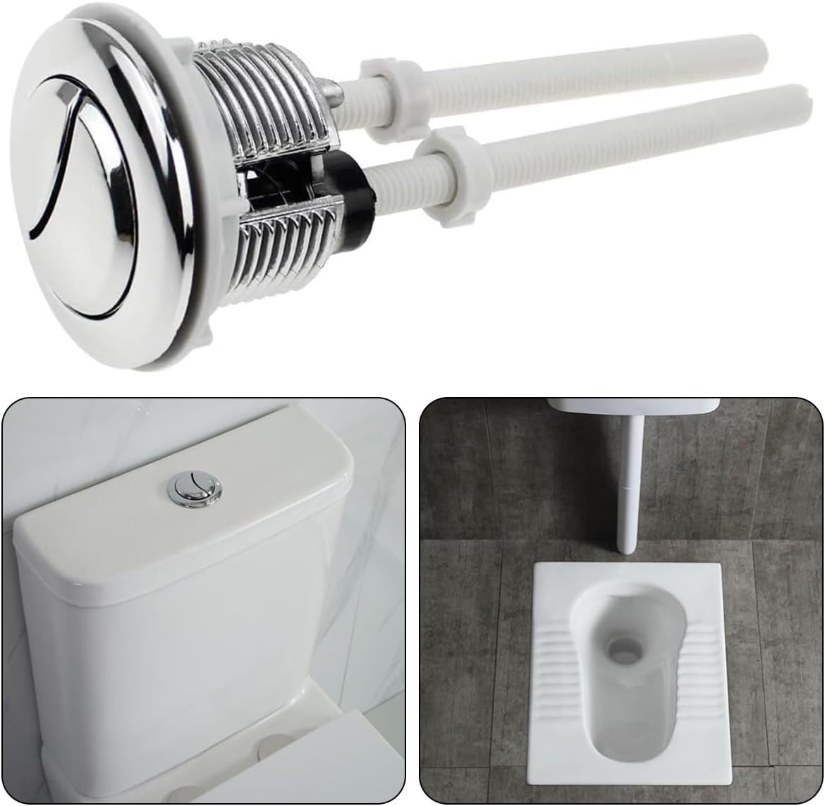 2 Pièces Boutons Poussoirs de Toilette Double Chasse – Rechange WC, Accessoires de Salle de Bain - 5