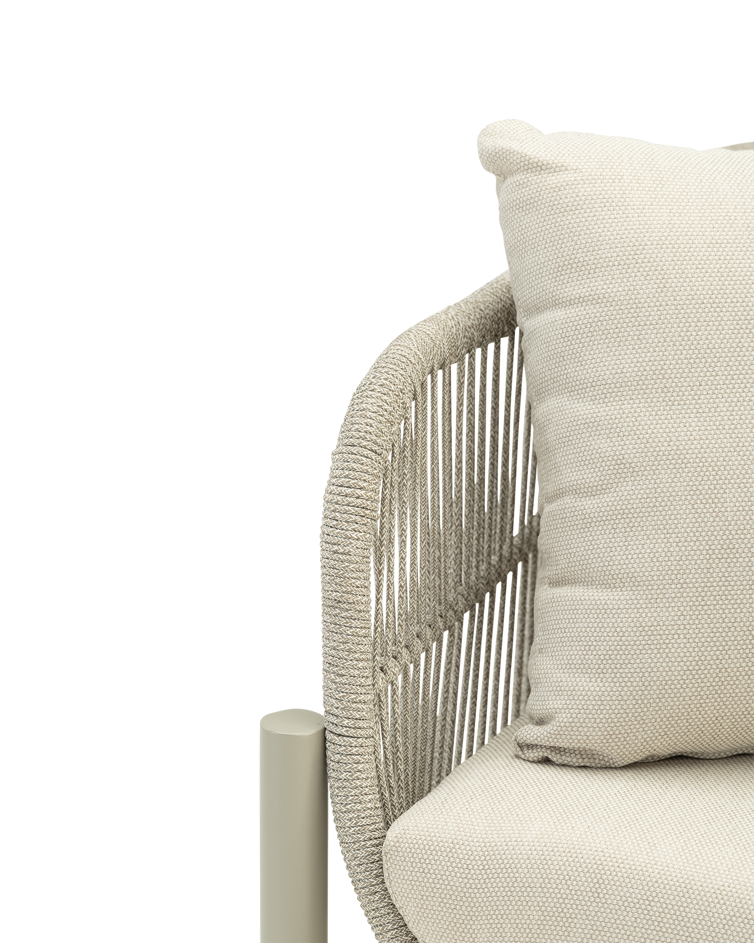 Canapé 3 places beige aluminium et corde beige - Milos - 7