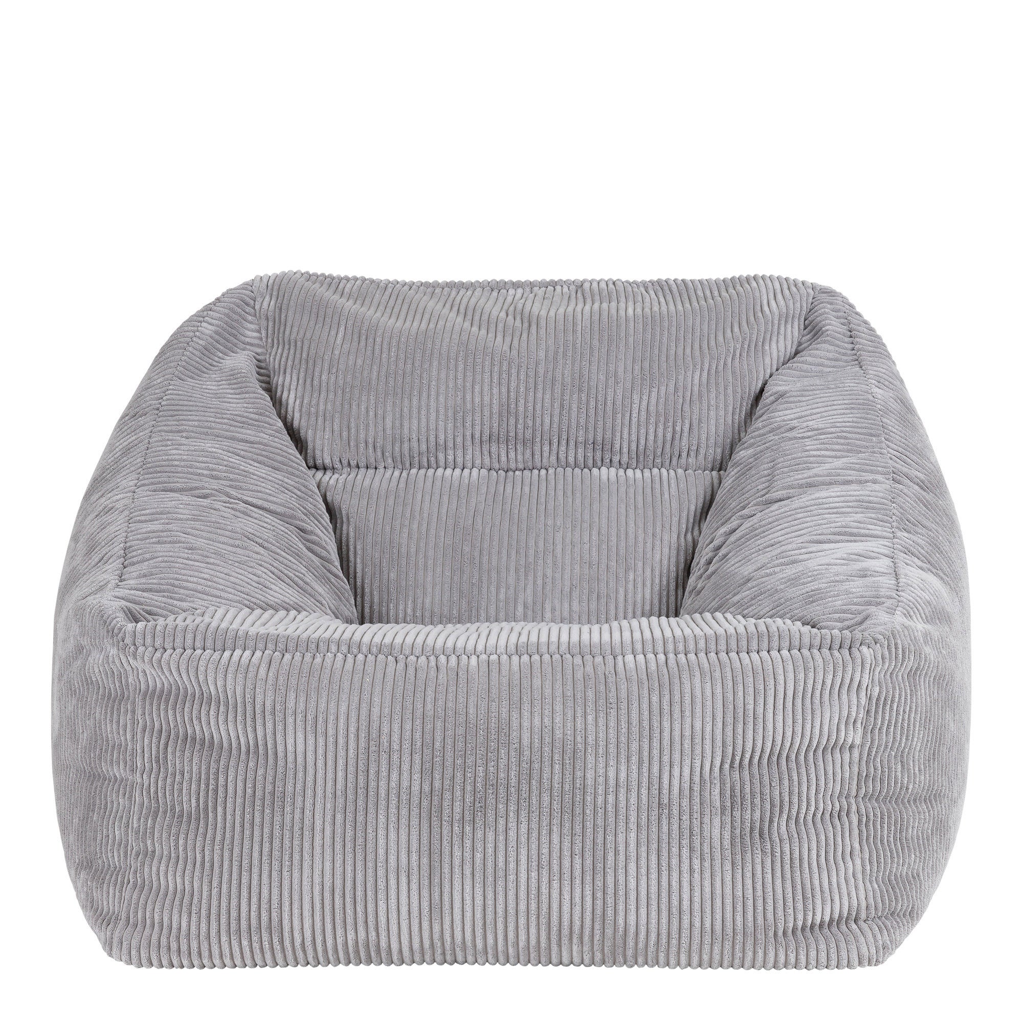 Pouf fauteuil Icon velours côtelé gris clair, salon, chambre, 97x84cm Oeko-Tex® - 4