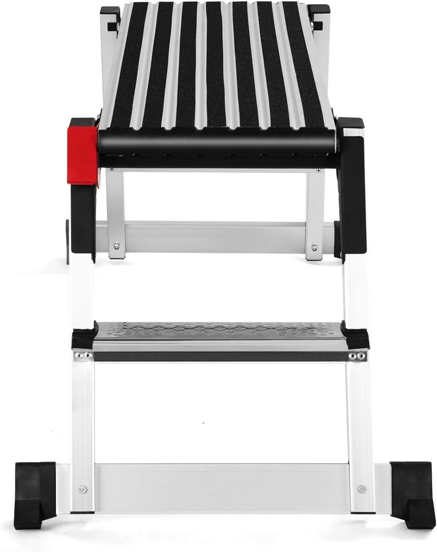 Plate-forme de Travail Pliable en Aluminium-Capacité de 150 KG-Marchepied/Escabeau Multifonctionnel avec Verrous de Sécurité Surface Antidérapante - 8