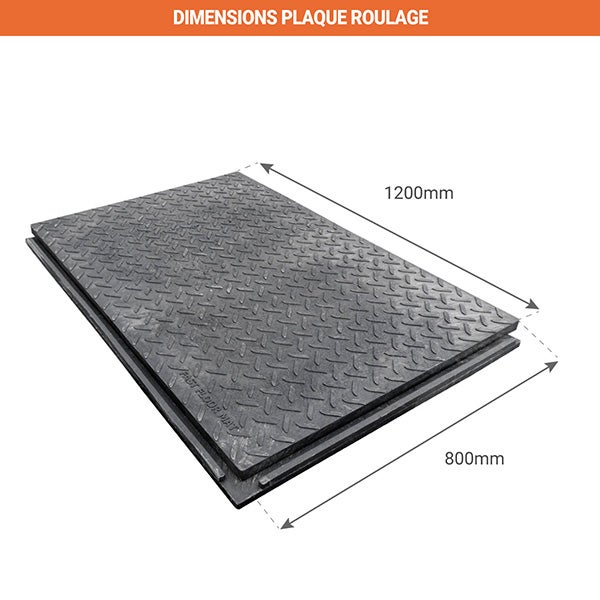 Plaque de roulage - 1200x800 mm - 40 tonnes - PR40T/1200/800 - 2