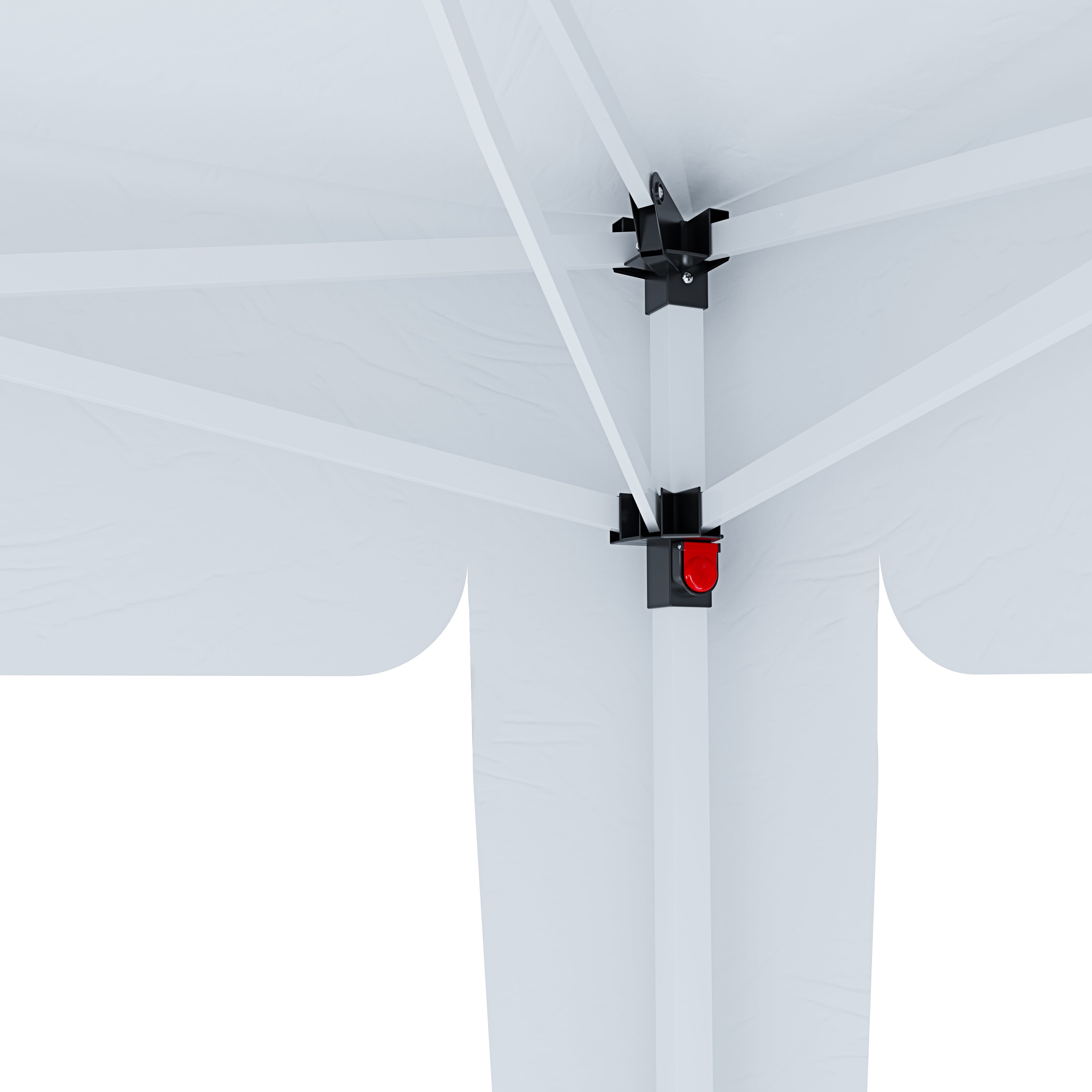 Gazebo Pieghevole Idrorepellente 3 x 3 M Da Giardino 4 Sacche Per Pesi Sacca Trasporto Chiusura A Fisarmonica Struttura Acciaio 160 gr/m² Bianco - 3