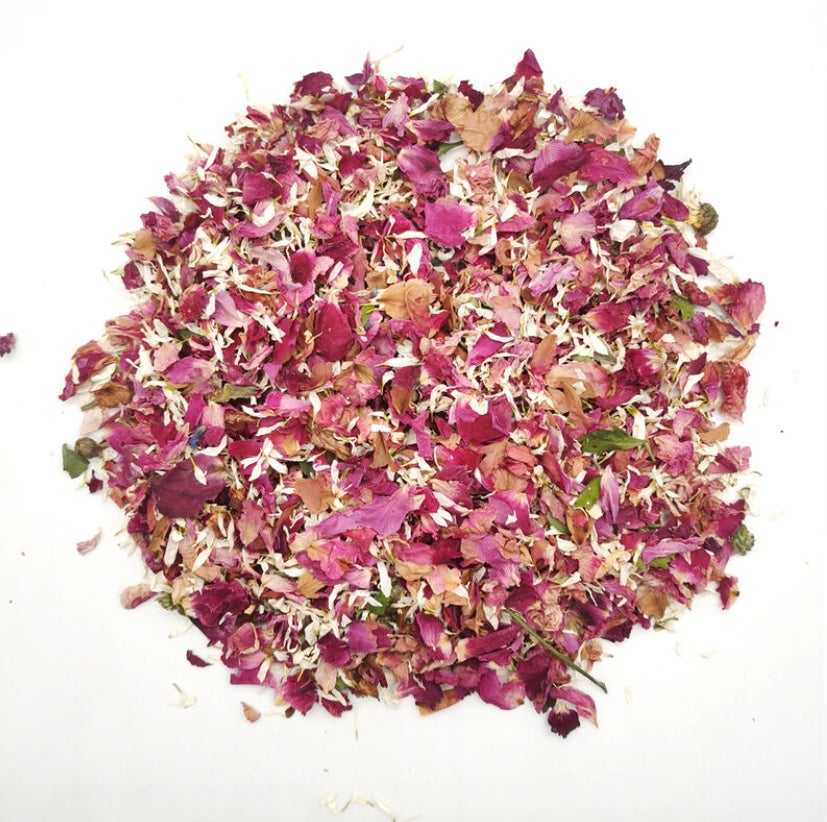 5 paquets de confettis de mariage, fabriqués à partir de roses séchées , pétales de roses pour la décoration de la fête de mariage. - 2