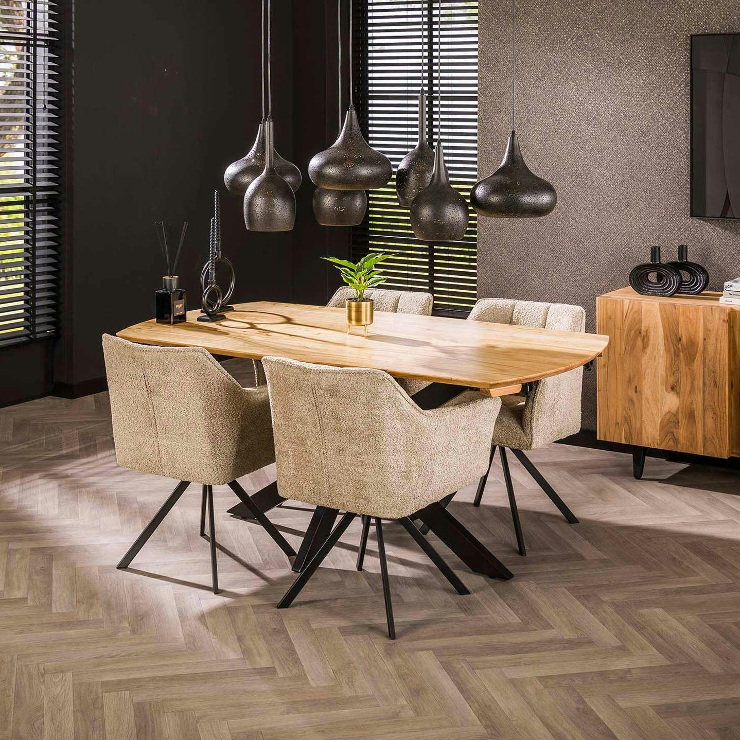 Table à manger extensible en céramique blanche 6-10 personnes ELEGANCE
