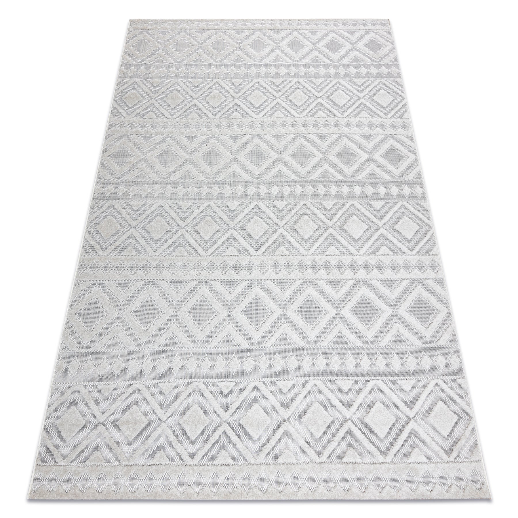 Dywan Strukturalny SOLE D3851 Boho, romby - płasko tkany beż 120x170 cm