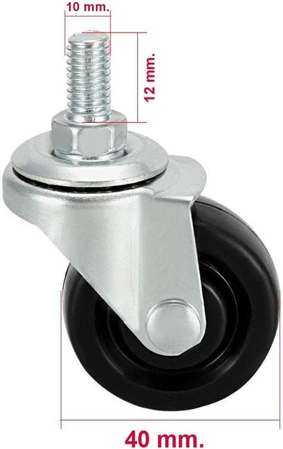 Oajen 2" 50mm Chrome Chair Caster, 4 Pack, 5/16" - 18 X 1 - Foto 4