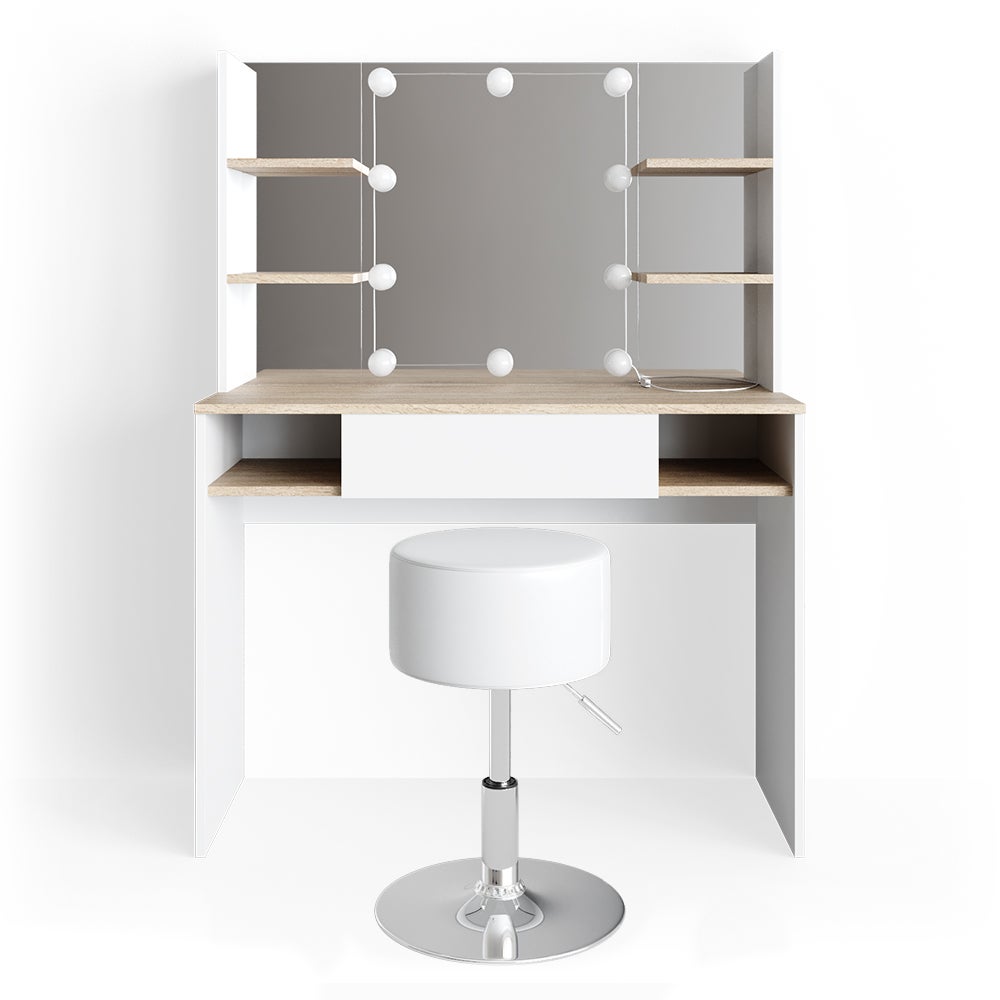 Vicco Coiffeuse Laura, Blanc, 70cm avec éclairage LED | Leroy Merlin