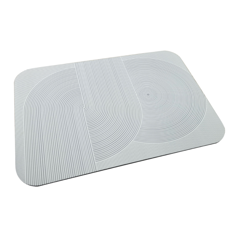 Tapis De Bain Super Absorbant HYDROWONDER 60x40cm Antidérapant - Blanc Et Gris