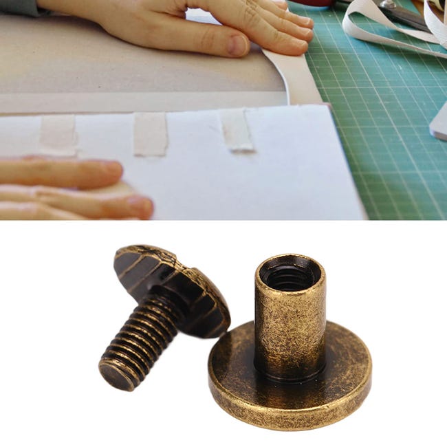 INCREWAY - Set di 30 viti Chicago per rilegatura, 5 mm x 25 mm, placcate ottone, color ottone INCREWAY - Set di 30 viti Chicago per rilegatura, 5 mm x 25 mm, placcate ottone, color ottone