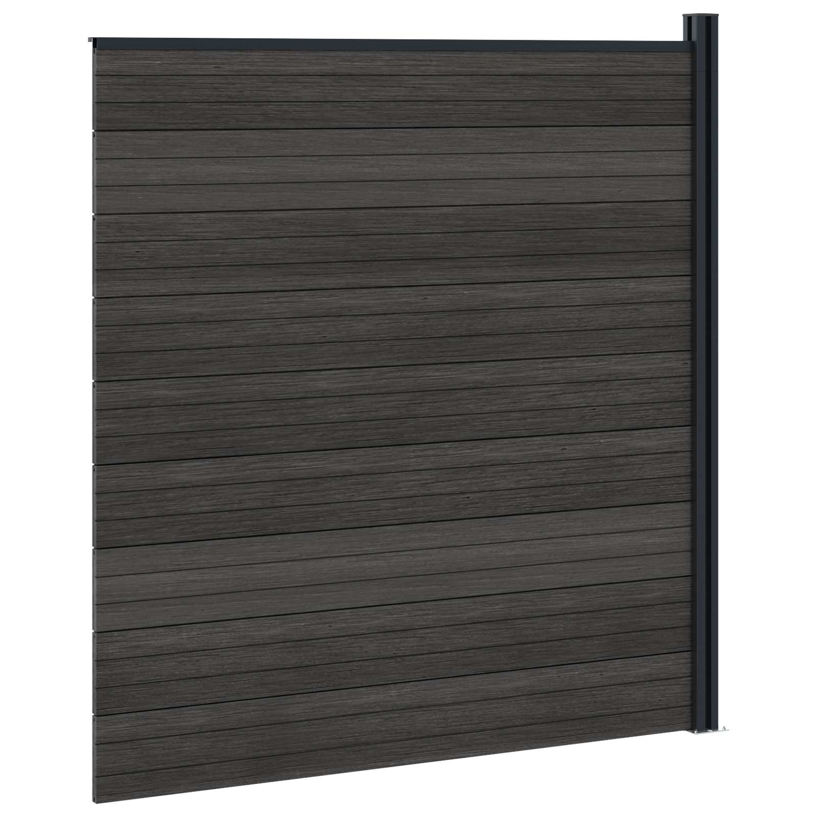 Ensemble de clôture 175 x 186 cm WPC et aluminium noir - 4