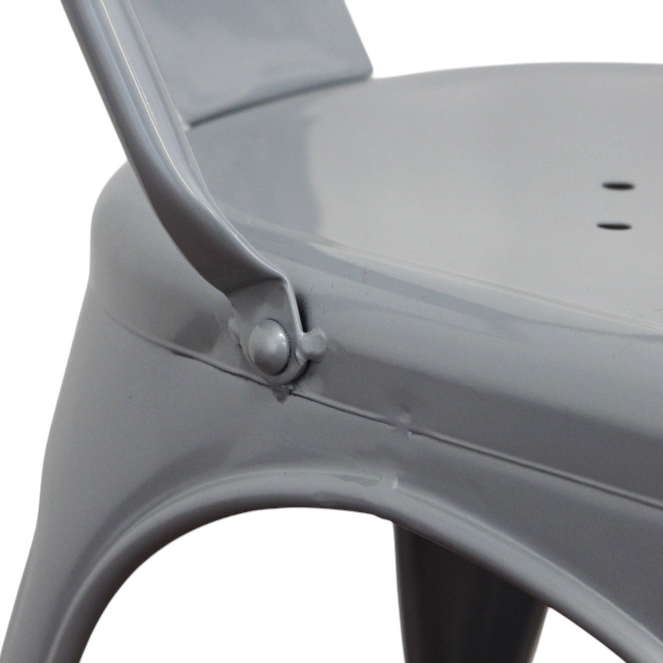 Milani Home - Set 6 sedie in metallo industrial cm 35 l x 45 p x 85 hdi coloreGrigio - 8