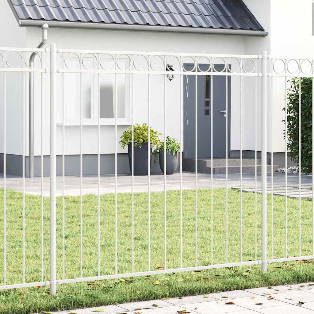 Element ogrodzenia ASSEN Biały 170 x 200 cm Stal vidaXL
