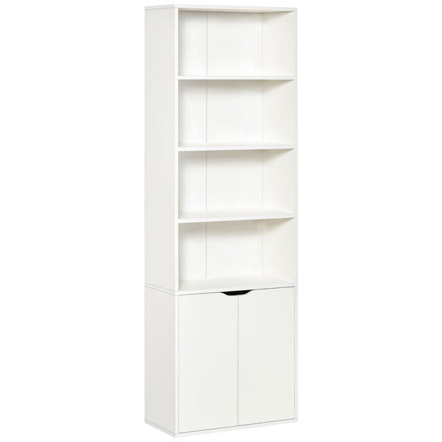 Estantería libros con 4 niveles armario HOMCOM 59x29x180 cm blanco