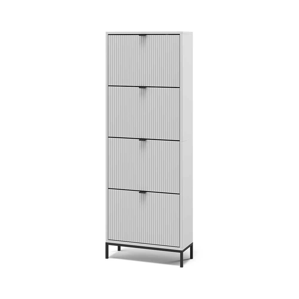 Vicco Wózek na buty Eliza, Biały, 60 x 168 cm z 4 składanymi szufladami