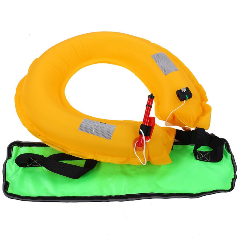 Ceinture Gonflable De Sauvetage Kuuleyn – Gilet De Flottaison à Taille Réglable Avec Bandes Réfléchissantes, Sifflet Et Tube De Gonflage Manuel (flottabilité 150N)