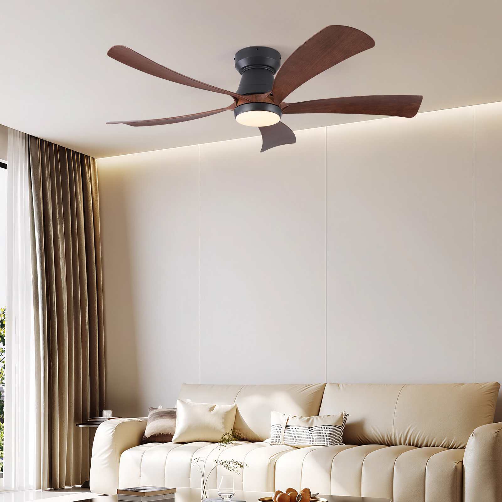 Ventilateur Plafond 132cm LED Intelligent Télécommande Été/Hiver 6 Vitesses Vent Naturel Veilleuse - 8