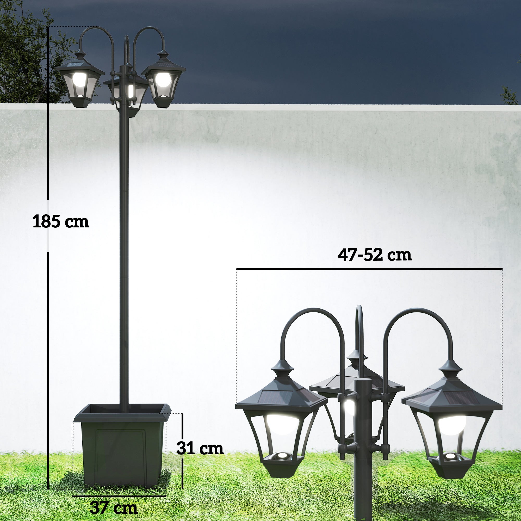 Lampadaire extérieur abs Outsunny - 3