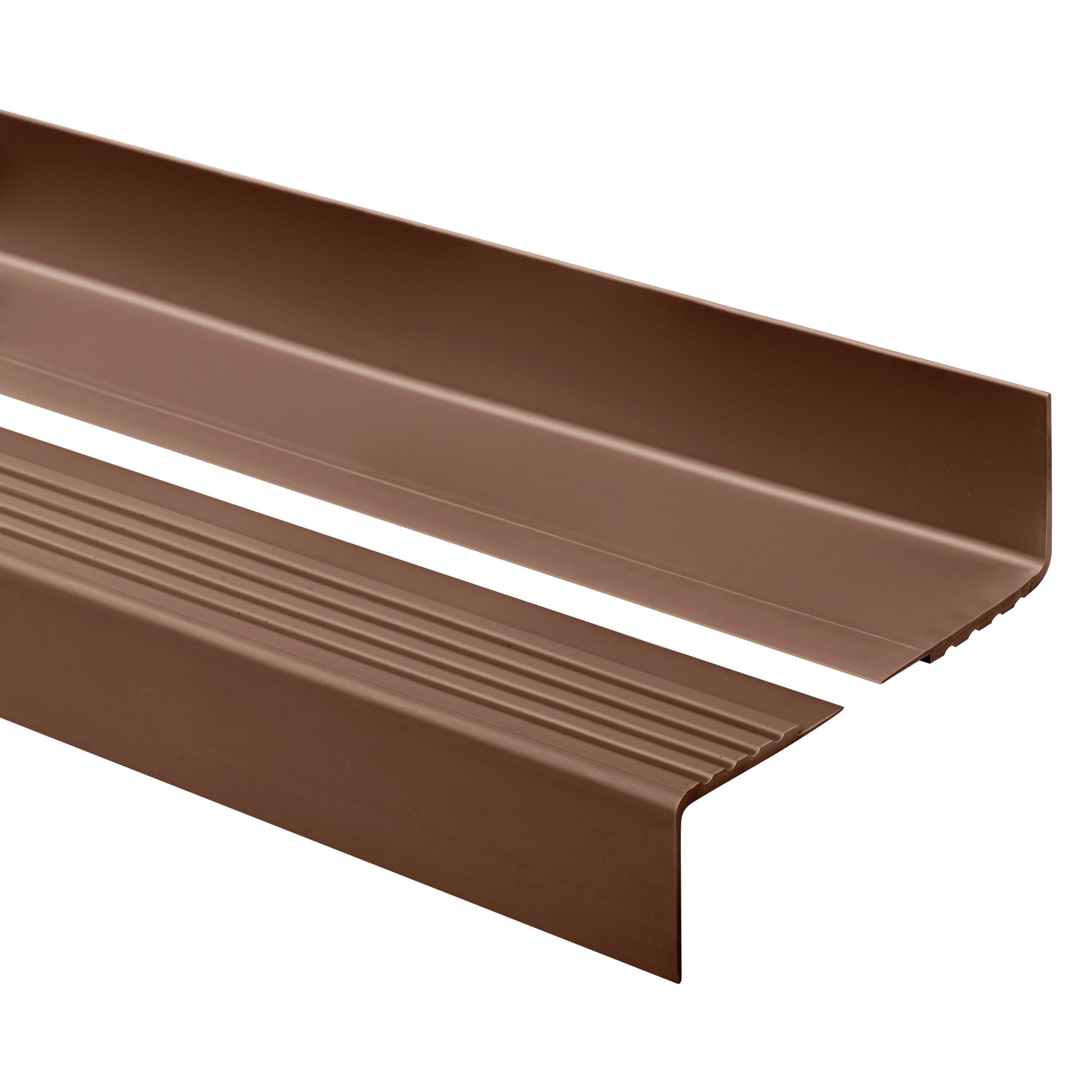 Profil schodowy 40x40 mm PVC na krawędzie stopni antypoślizgowy - 150 cm, brązowy