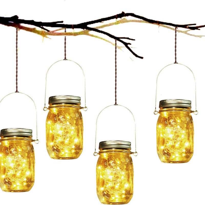 4 lampy solarne, wodoodporne i energooszczędne, odpowiednie do ogrodów wewnętrznych/zewnętrznych, na przyjęcia bożonarodzeniowe, dekoracje ślubne