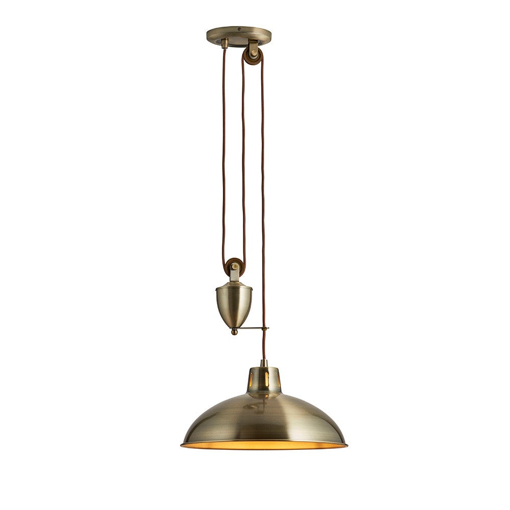Lampa wisząca POLKA antyczna mosiężna 1xE27x20W metal wym:198x37x37cm IP20 Endon