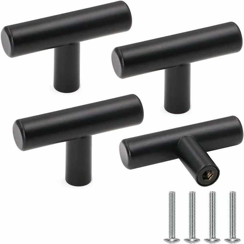 Gałka meblowa, uchwyt do drzwi szafek ze stali nierdzewnej w kolorze czarnym, gałki do szuflad w stylu vintage ze śrubami do wystroju wnętrz