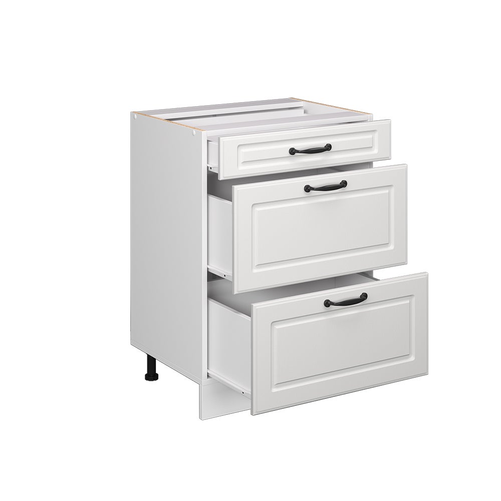 Vicco Meuble cuisine R-Line, Blanc campagne, 60cm avec tiroirs, sans PT - 3