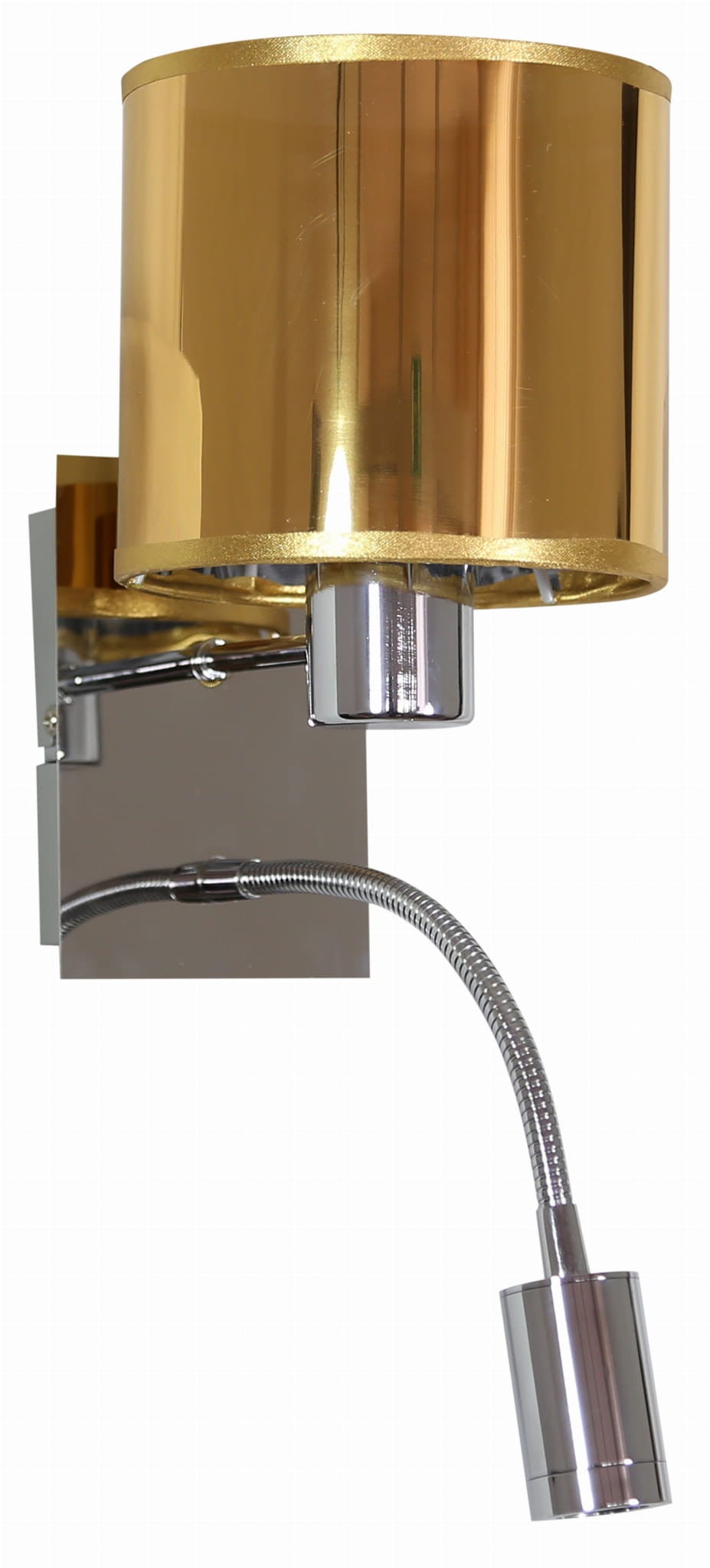 Kinkiet ścienny Sylwana chromowany mosiądz-złoty 2xE14x40W wym: 34 x 13 x 19 cm metal IP20 Candellux