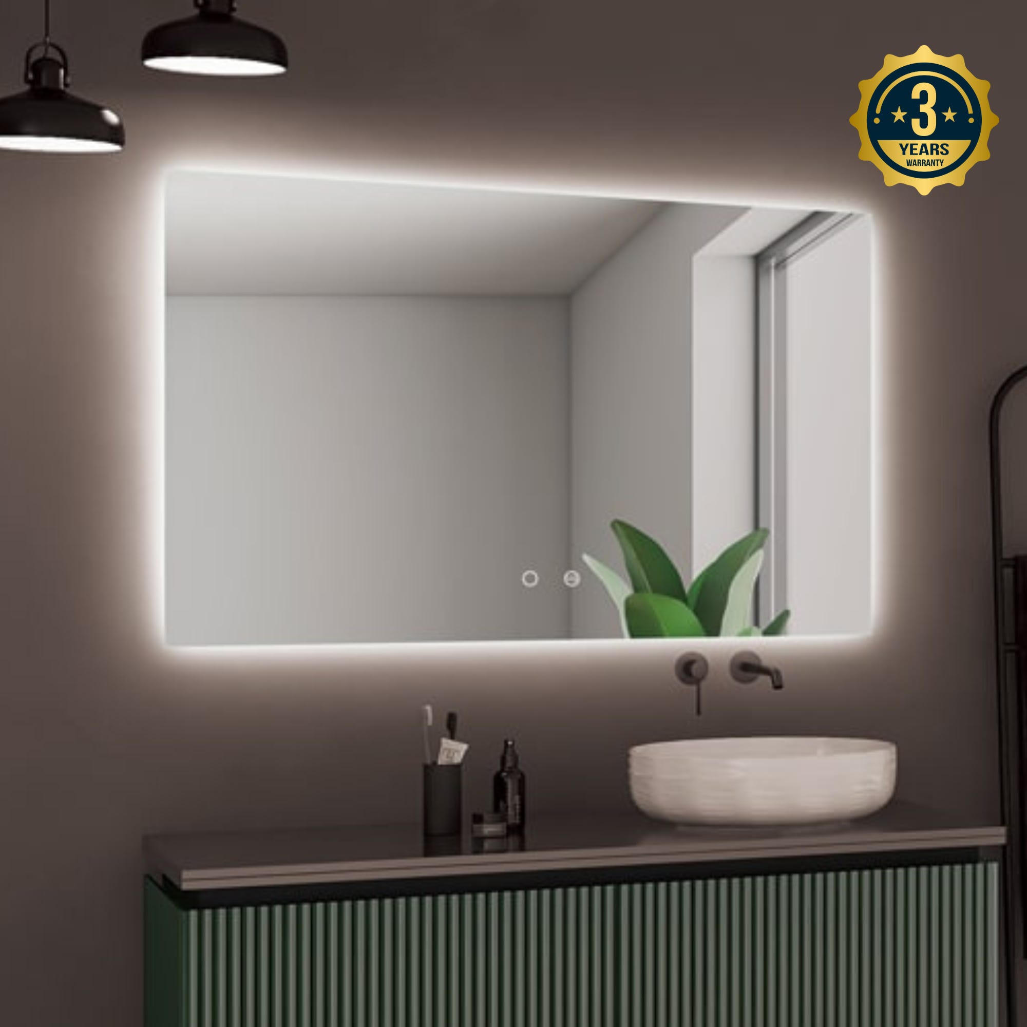 LEDIMEX - Espejo Baño Con Luz | Espejo De Baño Grande | Espejo LED Antivaho Espejo De Pared Cuadrado 90x80cm Serie Italia Color Cromo 93040389 LEDIMEX - Espejo Baño Con Luz | Espejo De Baño Grande | Espejo LED Antivaho Espejo De Pared Cuadrado 90x80cm Serie Italia Color Cromo 93040389