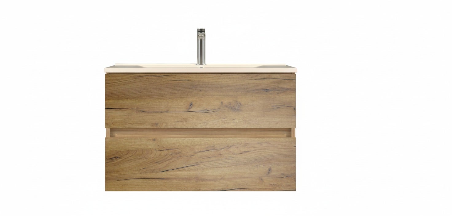 Florencia set d'armoire et plan de travail en 80 cm, finition chêne guadarrama, avec poignée avec rainure - 2